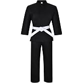MACS Karate gi Martial Arts Elastic Drawstring Karate Uniform For Kids &amp; Adult Lightweight Student Gi with Free Belt