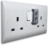Decoralin 4 Pack Socket Switch Guard Caps Grey Protects Kids Easy Access view 1