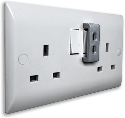 Decoralin 4 Pack Socket Switch Guard Caps Grey Protects Kids Easy Access