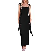 PRETTYGARDEN Women's 2026 Summer Wedding Guest Dress Sleeveless Ruffle Formal Cocktail Party Maxi Bodycon Dresses