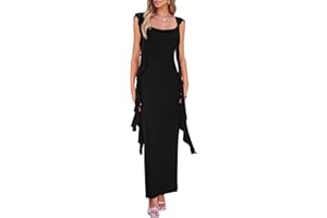 PRETTYGARDEN Women's 2025 Summer Wedding Guest Dress Sleeveless Ruffle Formal Cocktail Party Maxi Bodycon Dresses