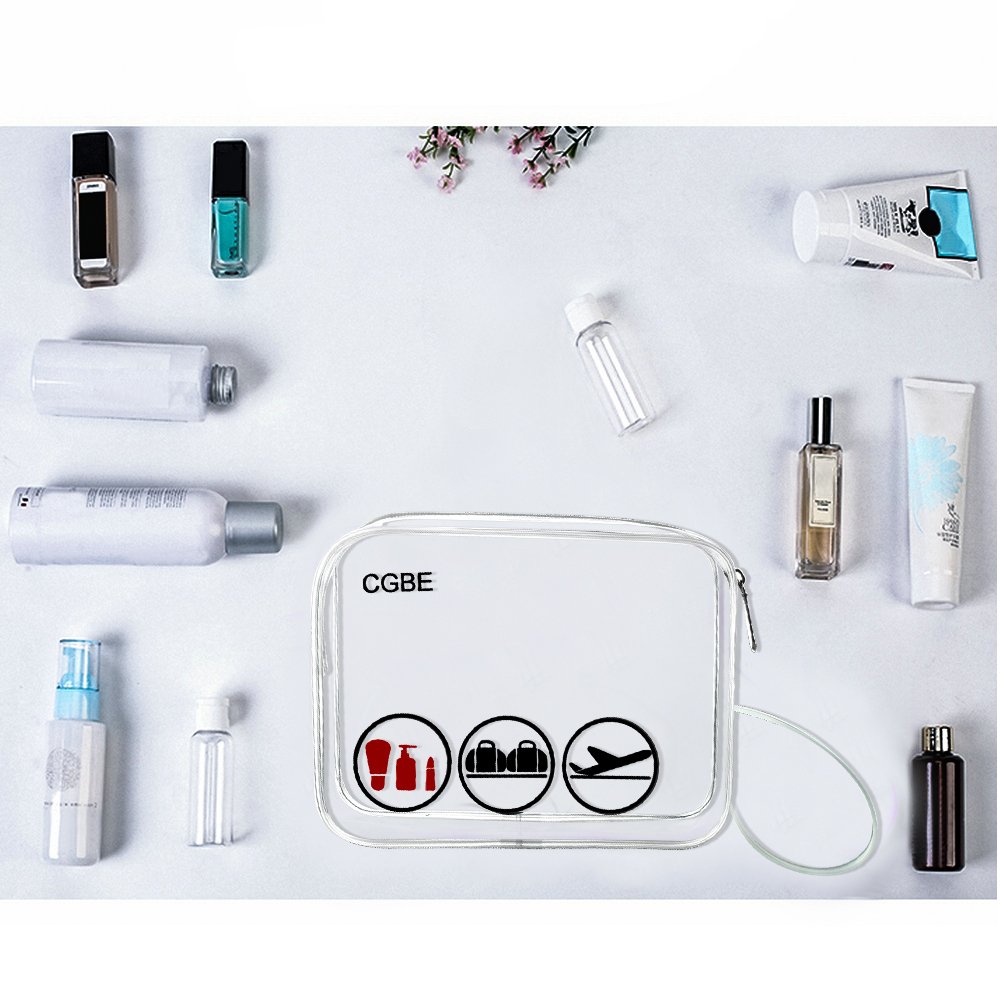 CGBE TSA Approved Toiletry Bag With Handle Quart Size Travel Bags For Toiletries Carry On Cosmetic Makeup Pouch 3PCS (Clear) : Beauty