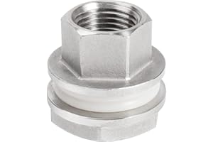 FERRODAY Stainless Steel 1/2” NPT Weldless Bulkhead Strong Gaskets Easy to Use Bulkhead Fitting for Homebrew Kettles Beer Rain Barrel Weldless Bulkhead Aquarium Adapter 1/2 Weldless Bulkhead Fitting