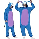 LPLKON Donkey Onesie Costume Unisex Adult - Grey Hooded Animal Outfit for Halloween, Cosplay, Costume Party