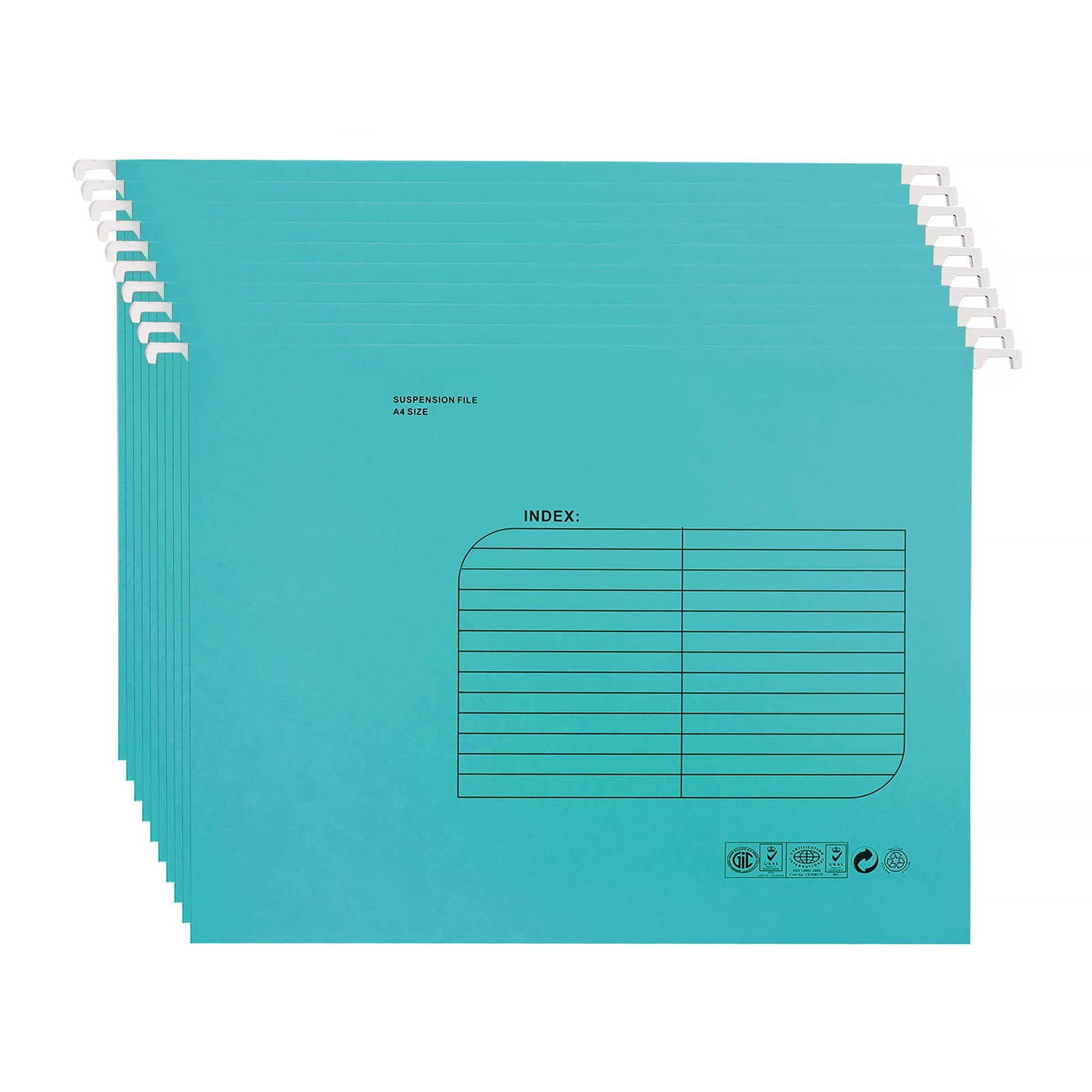 A4 Suspension Files,25PCS Hanging Filing Folders with Tab and Card Inserts,Filing Cabinet Folder for Office School Home File Organization(Blue)