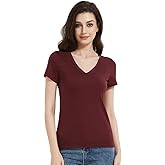 MERIGREENY Women's 100% Merino Wool T-Shirt, V Neck Lightweight Moisture-Wicking Athletic Base Layer Tops for Running