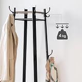 VASAGLE LCR080B02 Coat Rack with 3 Tier Shelf Industrial Greige Black view 4