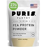PURIS Pea Protein Powder – Plant-Based Vegan | 27g Per Serving | Dairy, Soy, and Gluten-Free | Clean Label Non-GMO | Smooth Neutral Taste | 2 Pounds (1 Pack)
