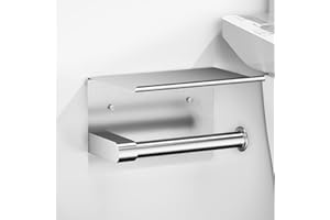 ASTOFLI Toilet Paper Holder with Shelf, Rustproof SUS304 Brushed Nickel Toilet Paper Holder Wall Mount, Toilet Roll Holder, Toilet Tissue Holder for Bathroom, Bathroom Toilet Paper Holders
