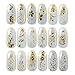 LKE 432 Pieces 3D Gold Flowers Nail Art Stickers Decals For Nail Tips Decorations Nails and toes Manicure Kits(4 Colors)