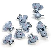 10PCS 3D Elephant Silicone Beads, Animal Shaped Focal Beads, Silicone Bead for Keychain Making, Loose Beads Bulk for Pens DIY Handmade Crafts Necklace Bracelet Lanyard