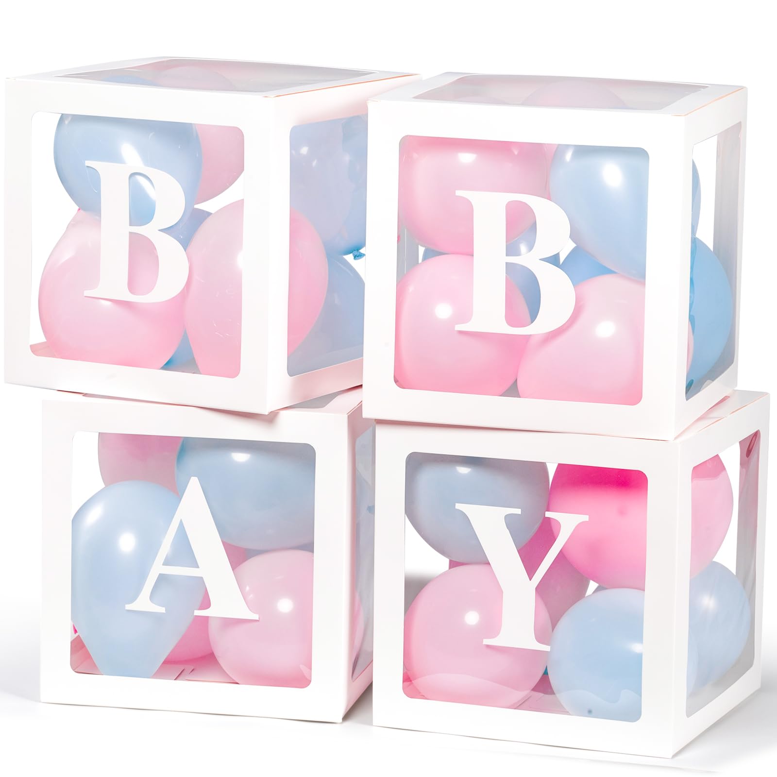 Photo 1 of *USED*
Voircoloria Baby Boxes with Letters for Baby Shower, Gender Reveal Decorations with 4 Transparent Balloon Boxes for Gender Reveal Party (Blue and Pink Balloons)