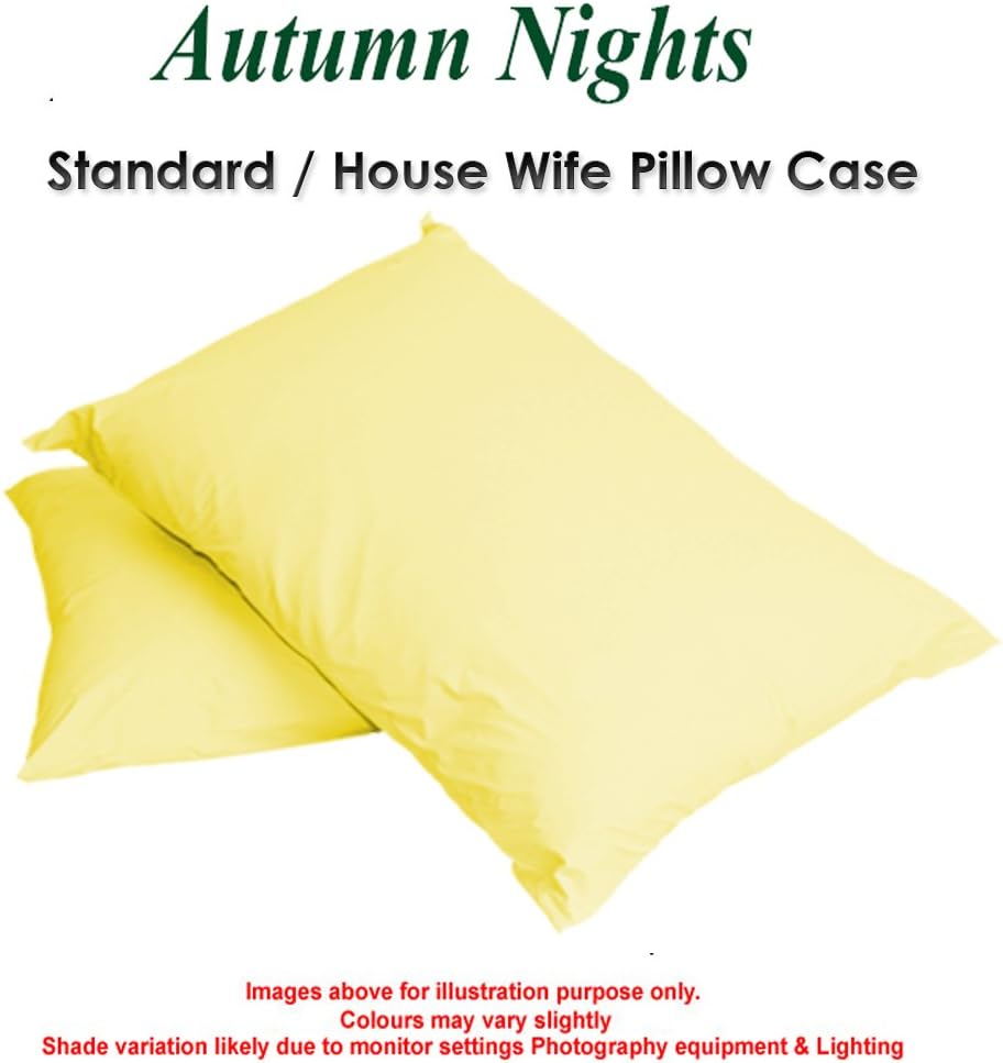 AUTUMN NIGHTS - Pair Of Plain Dyed Standard Pillow cases - In 22 Colours(Banana)
