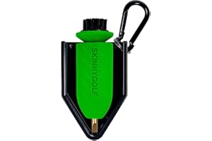 Skinny Golf Magnetic Scrub Brush | The Ultimate Bag Accessory | Scrub Brush & Brass Tip Groove Cleaner | Clip to Belt