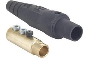 Leviton 16-Series Taper Nose, Male Plug Contact, Cam-Type, Detachable, Double Set Screw Termination, 16D24-UE, Black