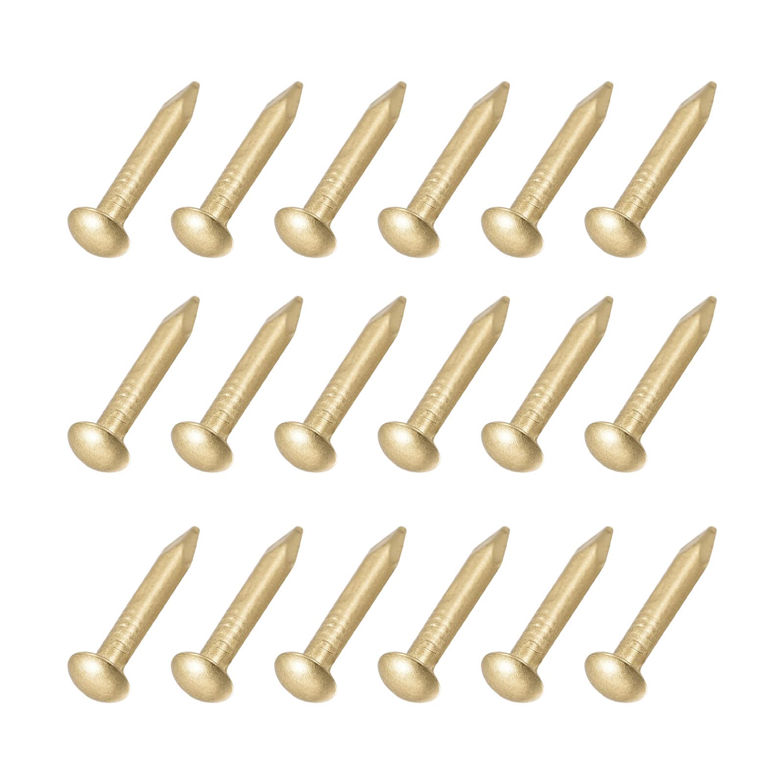 METALLIXITY Small Nails (2.8x15mm) 100pcs, Brass Tiny Hardware Nails - for Household Woodworking, Brass Tone