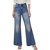 GENUWII Women's Wide Leg Jeans Baggy High Waisted Straight Leg Denim Pants with Pockets