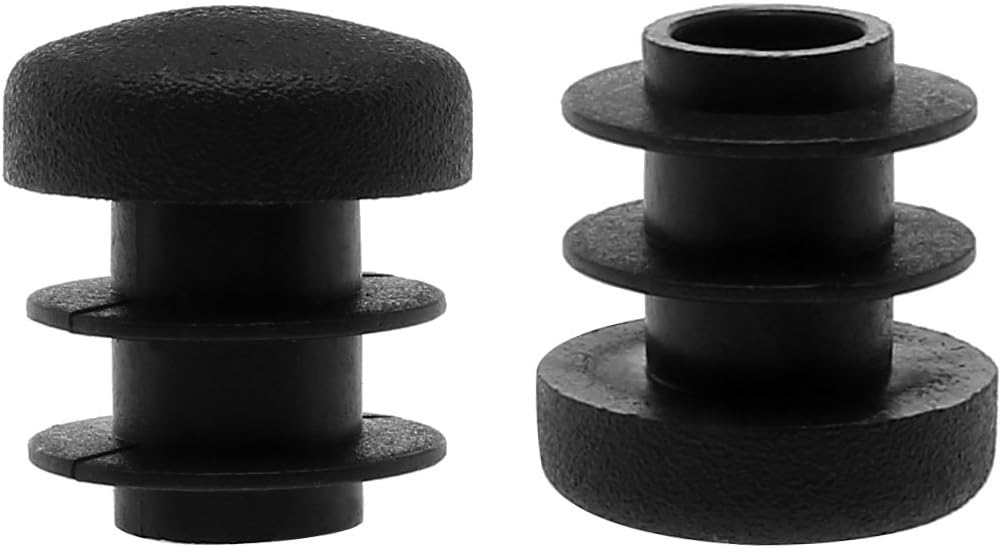 Sourcingmap 1/2" 14mm OD Plastic Round Tube Ribbed Inserts End Cover Caps 2pcs, 0.51" Inner Dia, Floor Furniture Chair Table Protector