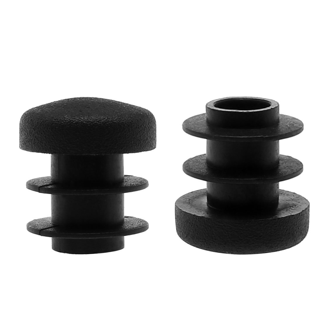 Sourcingmap 1/2" 14mm OD Plastic Round Tube Ribbed Inserts End Cover Caps 2pcs, 0.51" Inner Dia, Floor Furniture Chair Table Protector