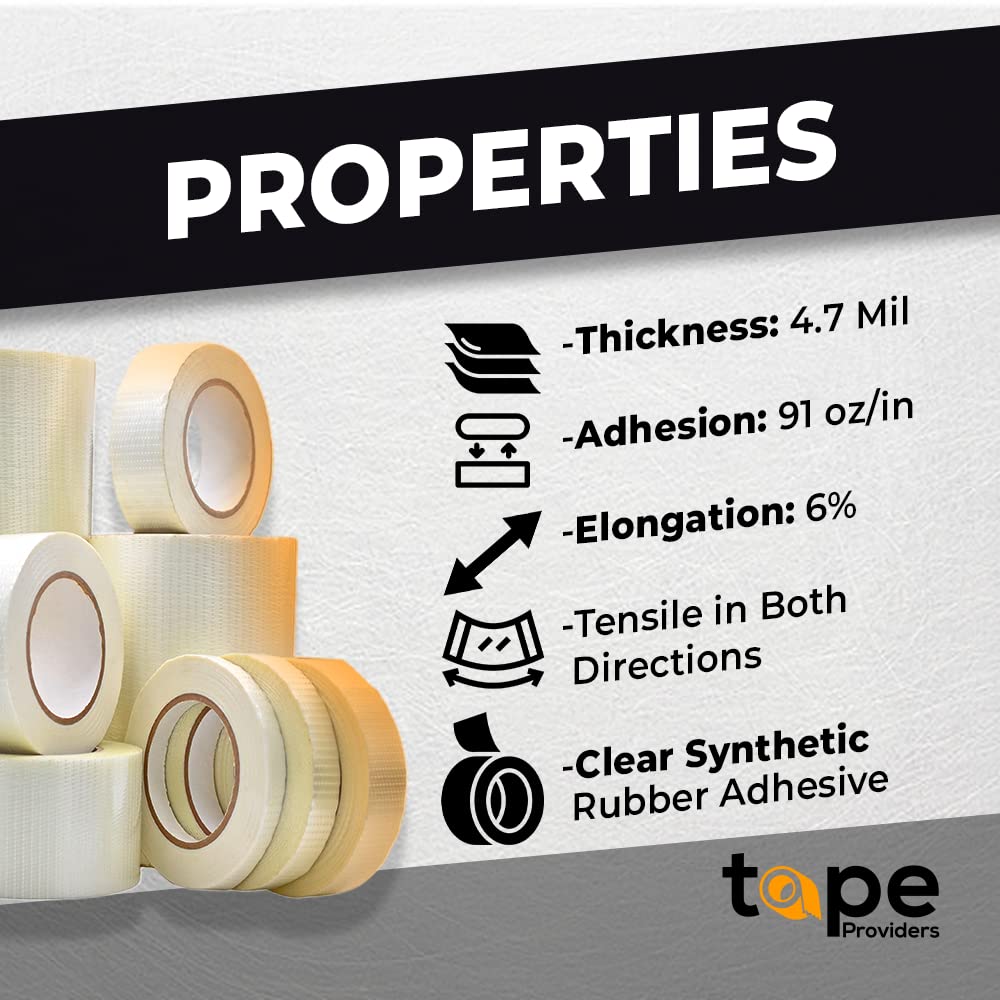 WOD BFST47 BiDirectional Filament Strapping Tape, 6 Inch X 60 Yds