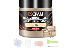 BSCPAM Beige Leather Recoloring Balm,Leather Couch Scratch/Stain Remover,Leather Repair kit for Vinyl Furniture and Car Interior,Leather Dye Paint for Scratched and Faded Leather Couches
