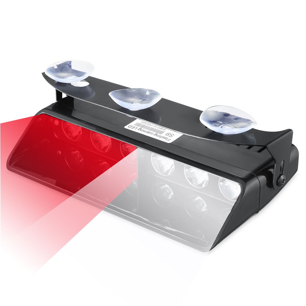 Emergency Red Lights, 6W 6 LED Strobe Flashing Dash Deck Warning Lighting for Volunteer Firefighter EMTs Police