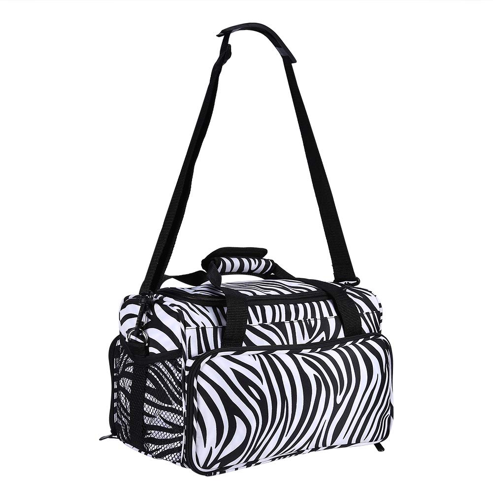 Hairdresser Tools Bag, Zebra Stripes Handbag, Hairdresser Tools Bag, Portable Scissors, Comb Holder Bag, Hairstyle Case, with Shoulder Strap, 35 x 20 x 24 cm