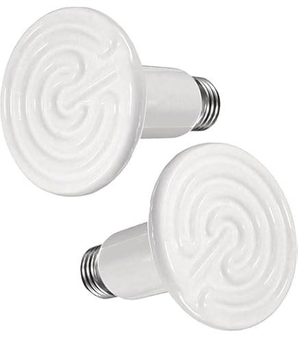 100W Infrared Ceramic Heat Lamp – 2 Pack, No Light, Perfect For Reptiles, Chickens & Small Pets