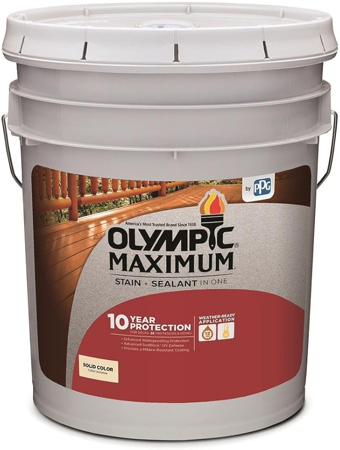 Olympic Maximum 5 gal. White/Base 1 Solid Color Exterior