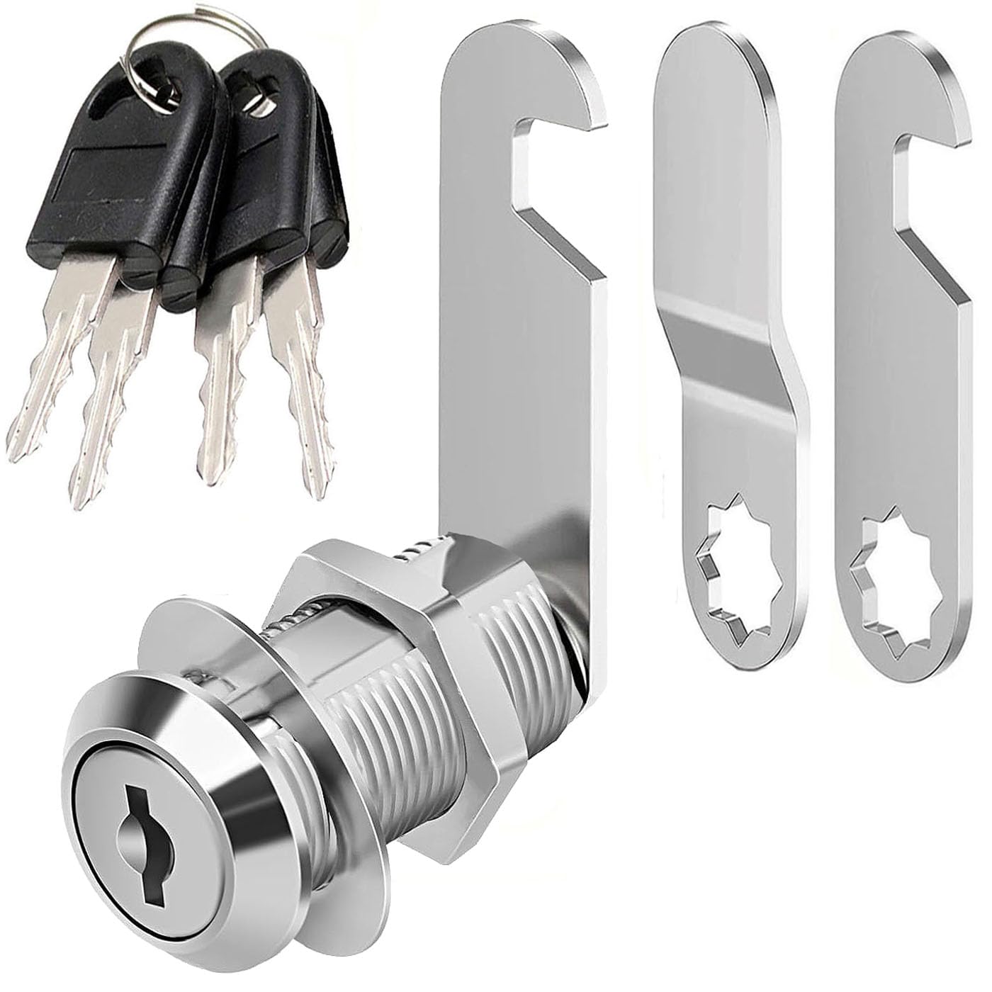 Litensh Letterbox Lock with 4 Keys, Lock for Post Box Drawer Lever Mailbox Cam Cupboard Cabinet Doors Locker Lock, Diameter 18 mm (1, 30MM)