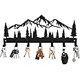 Key Holder for Wall | Metal Key Holder Hooks Organizer Rack | Metal Key Organizer Wall Decorative with 7 Hooks for Entryway, Front Door, Hallway, Kitchen, Office (12 Inches, Mountain)