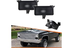 ADIIL Smoked Black Lens Front Turn Signal Park Light Housings Kit For 1983-87 Chevrolet GMC Pickup Truck