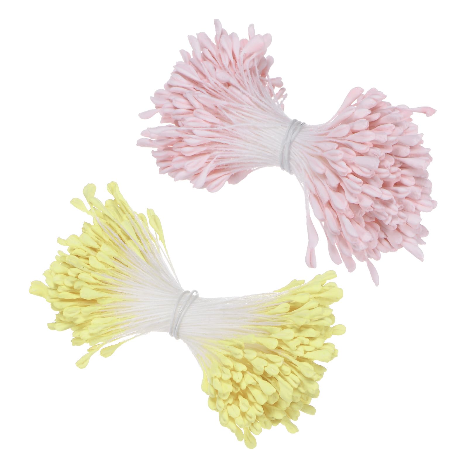 M METERXITY 680-Pack Artificial Flower Stamen Kit, 2mm Mini Double Heads Flower Stamens Pistil, Stamens for Flower Making/Craft DIY Wreaths/Wedding Floral Arrangements [Yellow Pink]