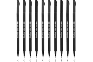 RUIXIA Pack of 10Pcs Black Fineliner Color Pens 0.4MM Ultra Fine Point Precision Pigment Liner Professional Drawing Pens Waterproof Archival Ink for Artists Engineers Graphing Manga Sketching Illustration