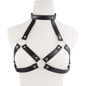 Yiesvsov Adult Toys Lingerie Couple Foreplay Bra Adjustable Leather Corset Sensual Wear Nipple Clamps