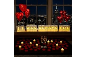 CHOOBLY It was Always You Luminary Bags with Tea Light Candles, Balloons, and Rose Petals – Romantic Decorations for Proposals, Anniversaries, and Special Moments