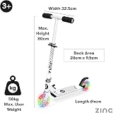 Zinc Two Wheeled Rider Kids Scooter Folding Light Up Wheels 3+ Ages view 5