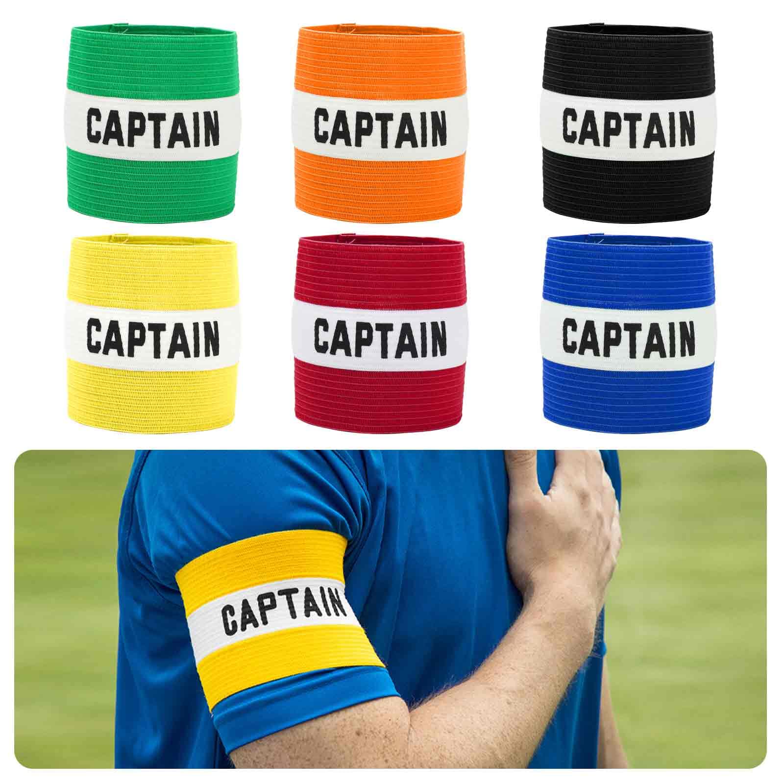 Runmeihe 6 Pcs Captain Armband, Adjustable Football Armband for Kids Youth Adult Ball Games, Unisex Arm Bands for Multiple Sports Football Hockey Rugby Netball (Adult Size)