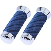Alta Swirl Velvet Velour Bicycle Grips with Chrome End Cover