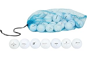 Clean Green Golf Balls 48 Recycled and Used Golf Balls for Titleist, Callaway, Taylormade, and Lower Brands Like Pinnacle, Top-Flite, Kirkland