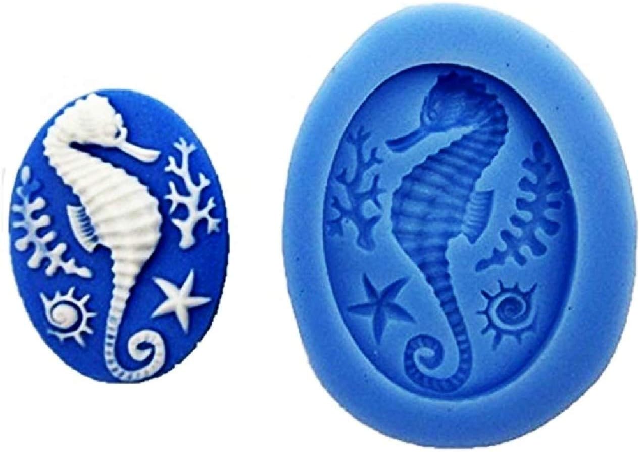 Seahorse Silicone Mold Oval Seaweed Starfish Sugar Paste