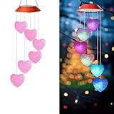 Wanmingtek Wind Chimes Outdoor, Solar Powered Love