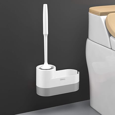 Amazon Co Jp ホルダー付きトイレブラシ壁掛け式ソフトシリコントイレブラシ収納付きトイレットブロスバスルームクリーニングブラシ Diy 工具 ガーデン