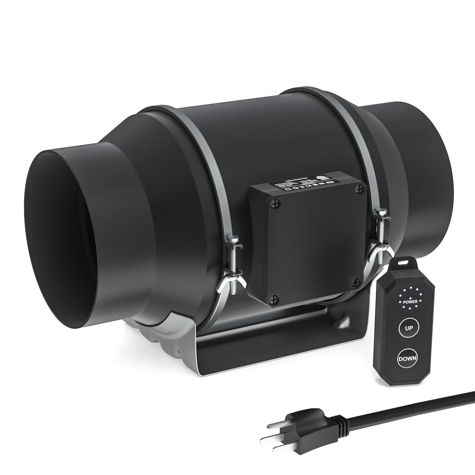 Photo 1 of Toolazy 6 Inch Inline Duct Fan, 405 CFM Quiet EC Motor Ventilation Fan with 10-Speed PWM Controller, Low Noise 31dB Mixed-Flow Exhaust Fan for Grow Tent Hydroponics HVAC Cooling Bathroom