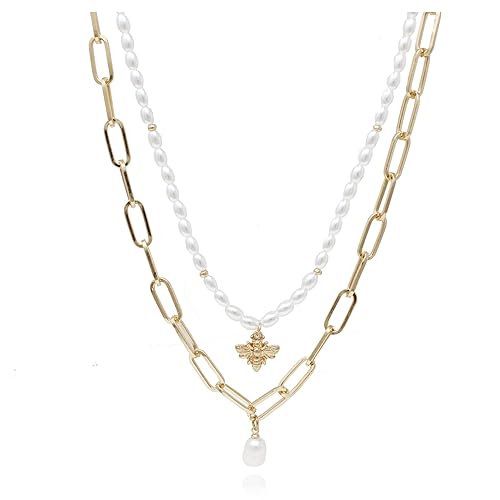 POMINA Chunky Coin Fashion Gold Necklace Trendy Statement Toggle