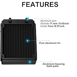 Clyxgs Water Cooling Radiator, 12 Pipe Aluminum