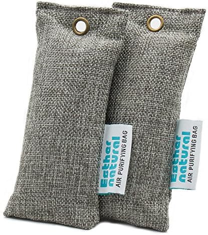 Esther Natural Mini Air Purifying Bags; Deodorizer and Odor Eliminator for Shoes, Gym Bag, Luggage and etc; 100% Bamboo Charcoal, Chemical Free and Non-toxic; Lasts up to 2 years! (Charcoal)