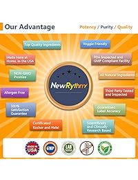 NewRhythm Probiotics 50 billones de CFU 20 colas, 60 cápsulas de veggie, tecnología de liberación...