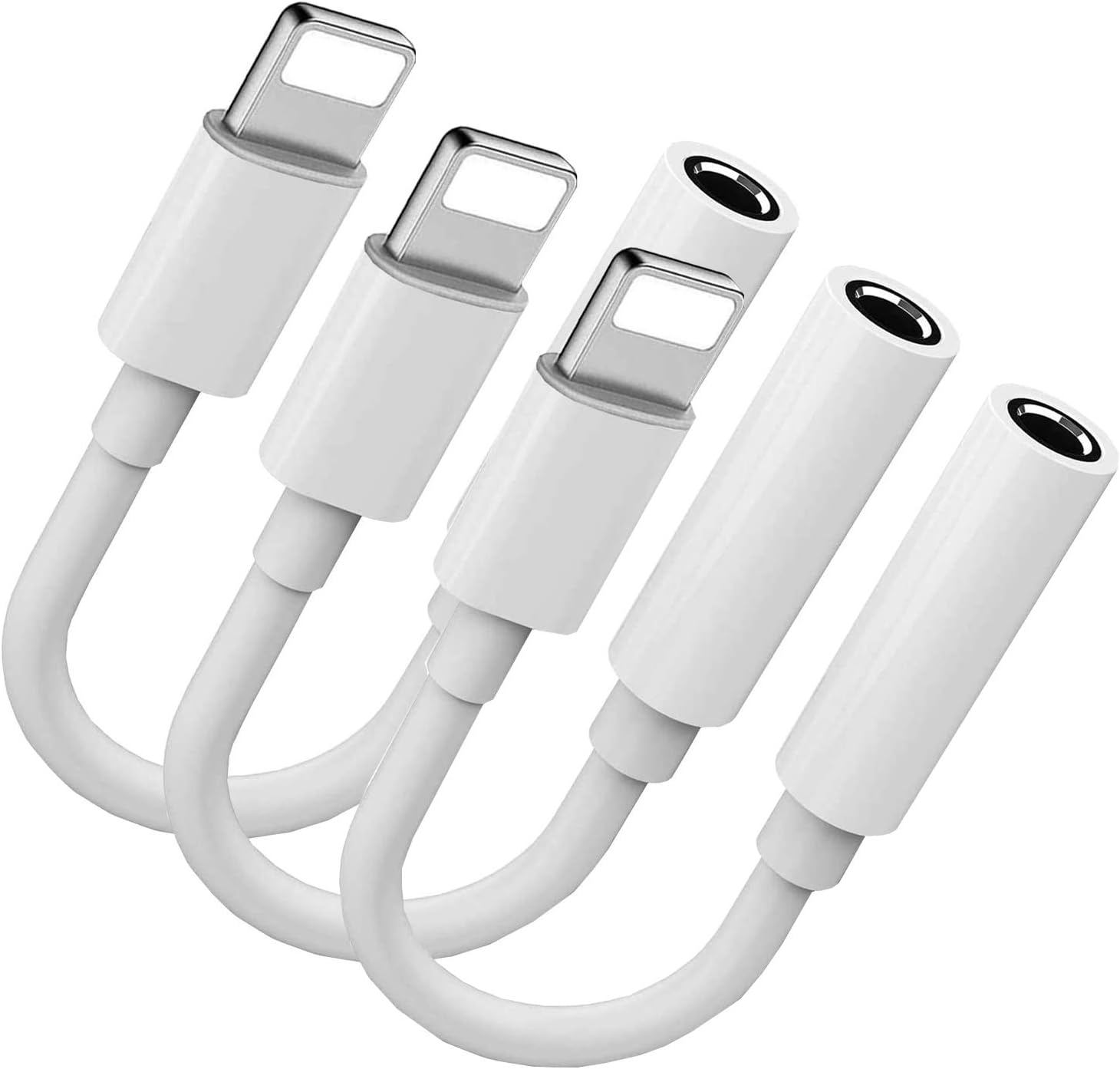 3 Pack Lightning to 3.5 mm Headphone Jack Adapter,Apple MFi Certified iPhone Headphones/Earphones Adapter Lightning to 3.5mm Jack Converter Compatible with iPhone 12/12 Pro/11/11 Pro/X XR XS 8 7 iPad