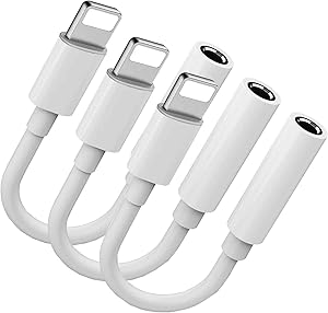 3 Pack Lightning to 3.5 mm Headphone Jack Adapter,Apple MFi Certified iPhone Headphones/Earphones Adapter Lightning to 3.5mm Jack Converter Compatible with iPhone 12/12 Pro/11/11 Pro/X XR XS 8 7 iPad